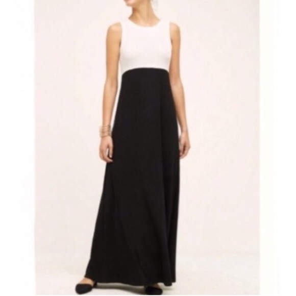 Anthropologie Sunday in Brooklyn Sleeveless Ribbed Black White Maxi Dress XS - Picture 1 of 10